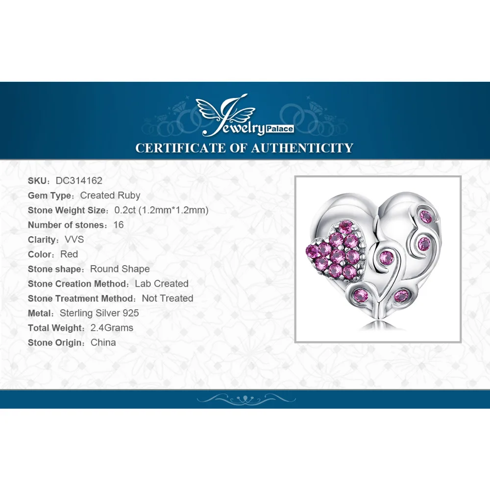 

JewelryPalace Flower Heart 925 Sterling Silver Bead Charms Silver 925 Original For Bracelet Silver 925 original Jewelry Making