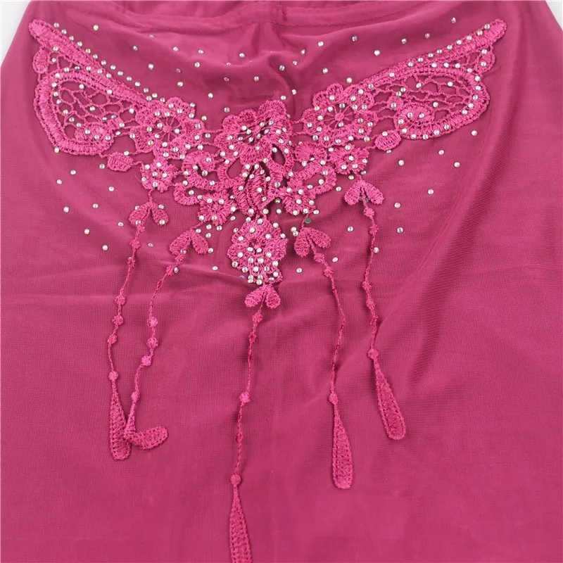 Girls Hijab Kids Muslim Beautiful Embroidery Hijab Islamic Fashion Scarf Shawls Flower Pattern about 45cm