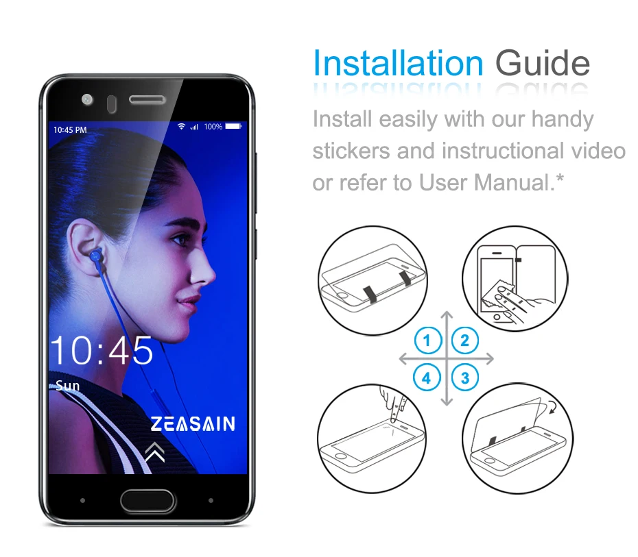ZEASAIN полное покрытие закаленное стекло для huawei Honor 9 Honor9 защита экрана 9 H 2.5D закаленное защитное стекло пленка