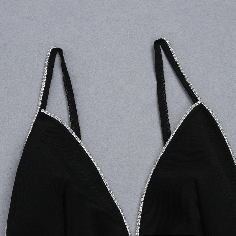 INDRESSME, женское Бандажное платье,, сексуальное, глубокий v-образный вырез, на бретелях, с открытой спиной, миди, с бисером, бриллиантами, платье для женщин, Vestidos, новая мода