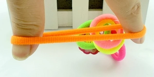 100xkids 3 см мини милые флуоресцентные цвета asst. Эластичные повязки для волос