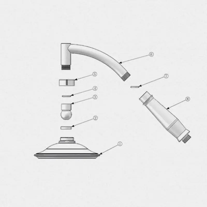 23*23cm Shower Head Square ABS Rainfall With Extension Arm Install |