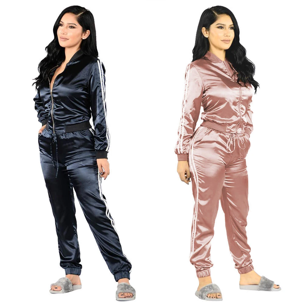 Женский спортивный костюм осень/зима Модный комплект из 2 предметов черный с