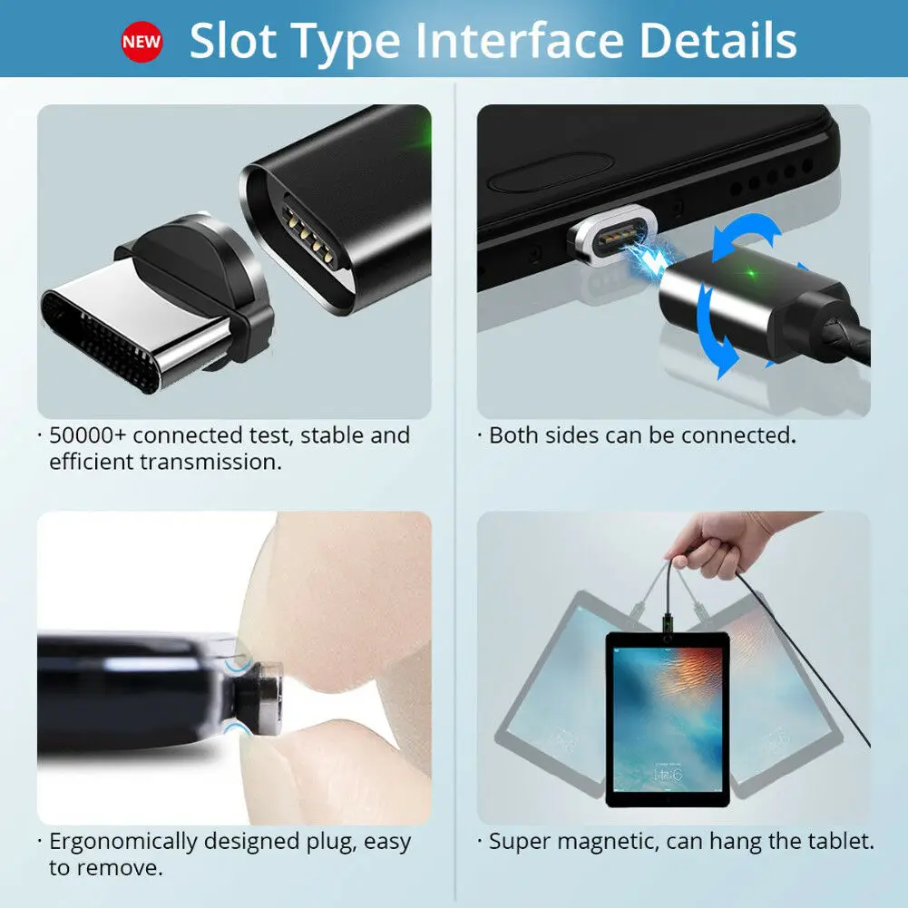 Магнитный usb-кабель 3 А кабель для быстрой зарядки USB type C Магнитный зарядный кабель Micro usb для зарядки и передачи данных кабель для мобильного телефона USB шнур
