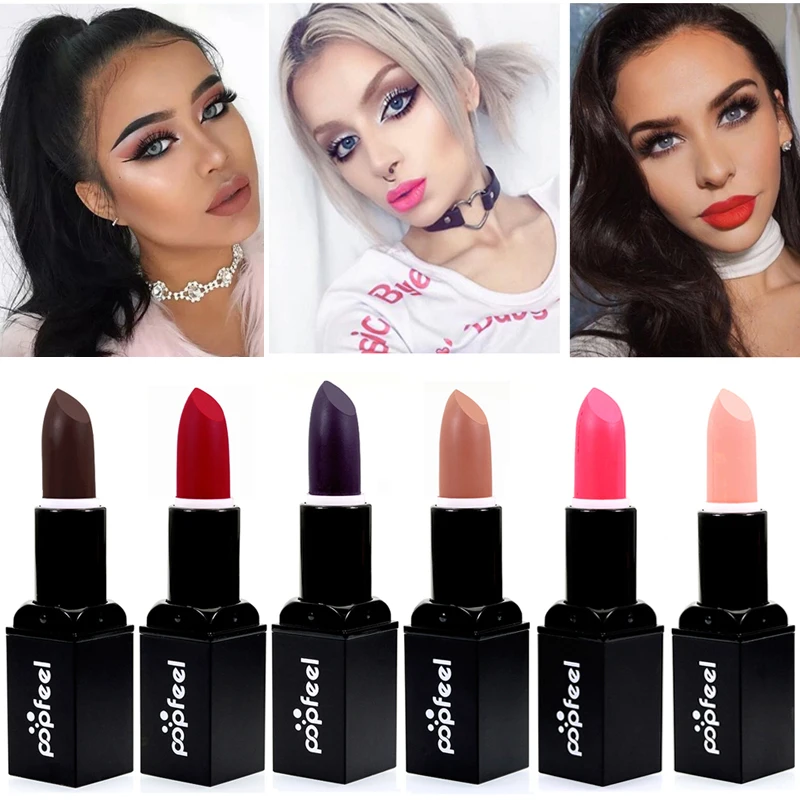 POPFEEL бренд губная помада Макияж Красота для женщин 8 цветов розовые детские губы