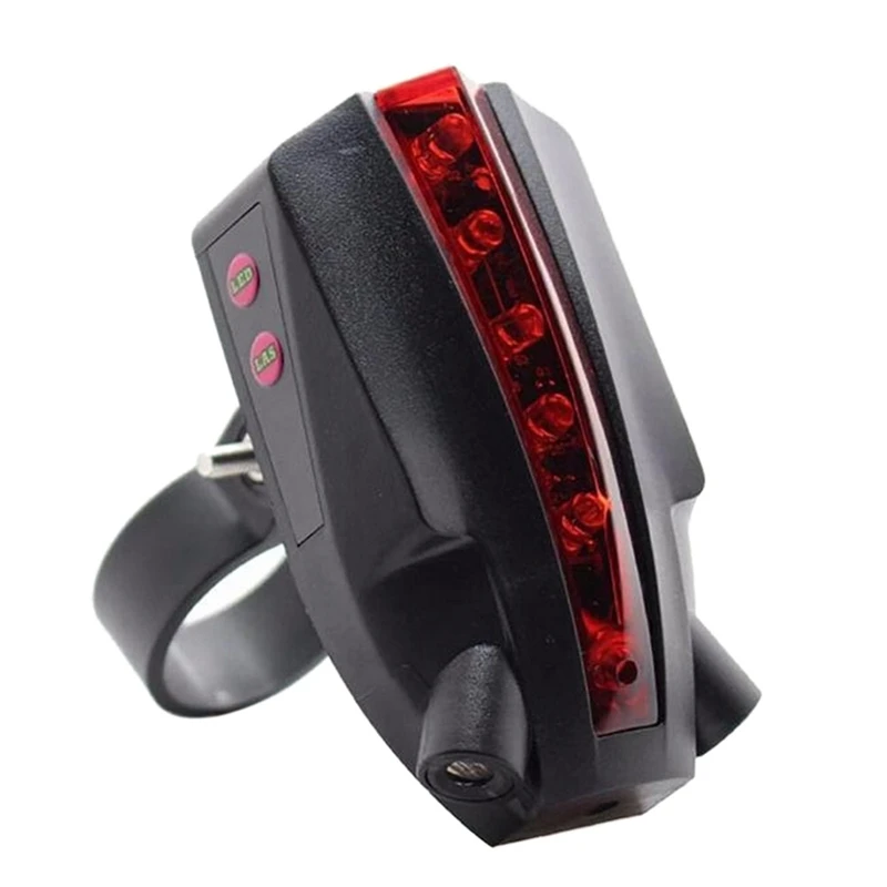 

1Pcs Safety Beam Warning Lamp Laser Bike Rear Light 2 Laser+5 LED Flashing Rear Bicycle Tail Light