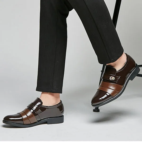 2018 Новая модная деловая Мужская обувь из искусственной кожи формальная Удобная