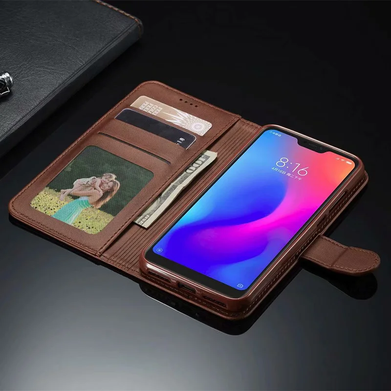 Чехол для Redmi 6 Pro, кожаный Винтажный чехол-кошелек s для Xiaomi Redmi 6A, чехол-книжка на магните, чехол-кошелек для Redmi 6 Pro, чехол с отделением для карт