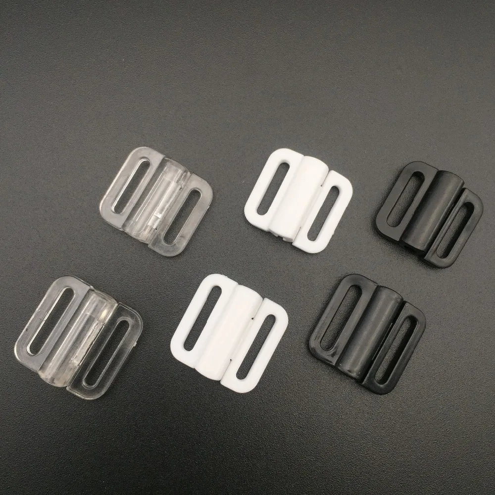 

50sets Fly Bra Invisible Bra Plastic front buckle Sewing On Clothes swim suit Bra Clip Hooks 12mm with 3 colors