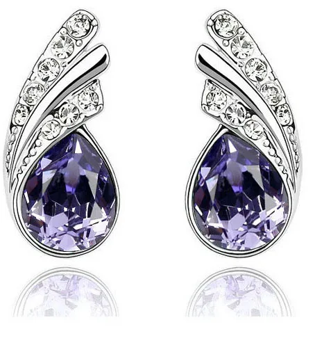 Австрийские кристаллы листья перо модные ювелирные изделия подарки модная акция