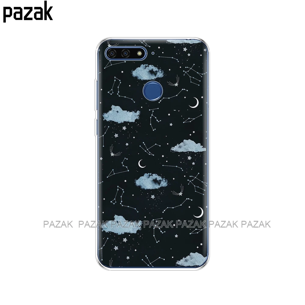 34498 Силиконовый чехол для телефона huawei Honor 7A pro, 5,7 дюймов, мягкая прозрачная задняя крышка из ТПУ, полная защита 360, для huawei Honor 7A pro - Цвет: 34498