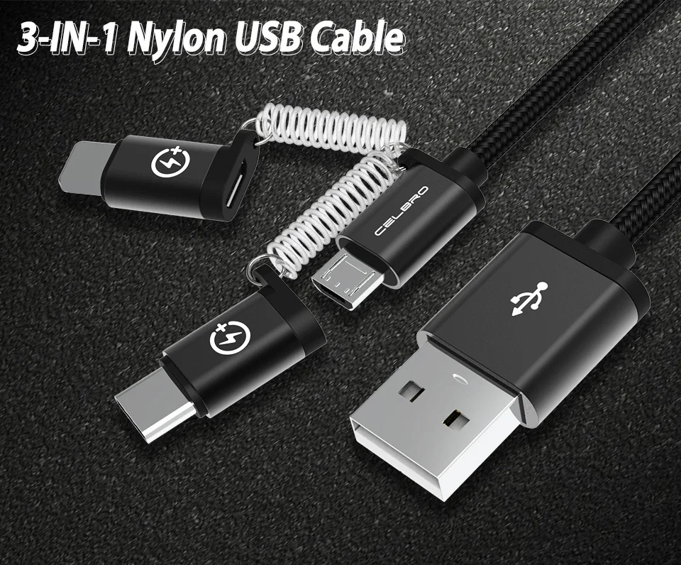 3 в 1 Micro usb type C кабель для быстрой зарядки для Xiaomi mi9 samsung s10 s9 Quick Charge 3,0 Android мобильный телефон Tipo C кабели для передачи данных