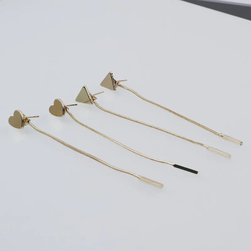 Женские Треугольные Серьги e078 золотистые/черные/Серебристые геометрические