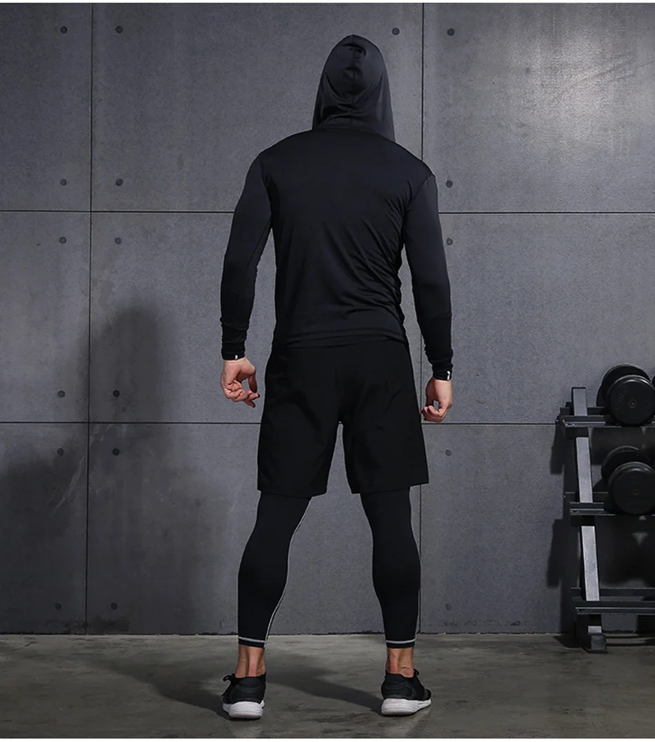 REXCHI 6 шт./партия, мужской спортивный костюм, компрессионный спортивный костюм, одежда для спортзала, фитнеса, бега, бега, спортивная одежда, тренировочные колготки
