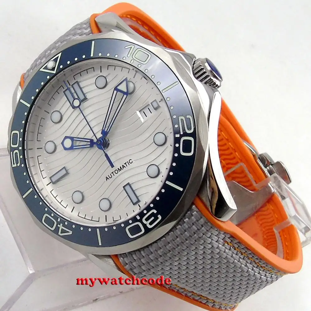 Автоматические Мужские часы bliger с серебристым волнистым циферблатом 41 мм