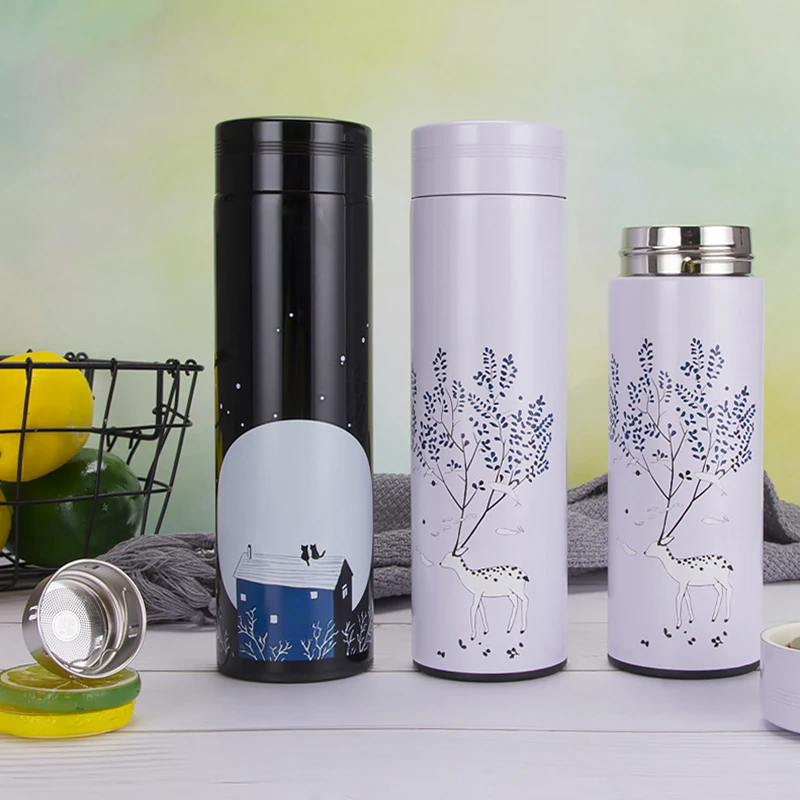350 мл/500 мл мультфильм термос Кофе кружка для чая Нержавеющая сталь с Чай фильтр