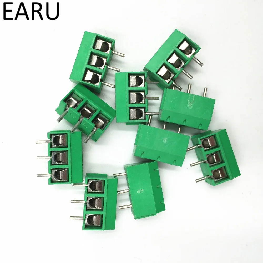 100 шт./лот фотометрический интервал 5 0 мм прямой контакт 2P 3P 4P винт PCB Клеммная
