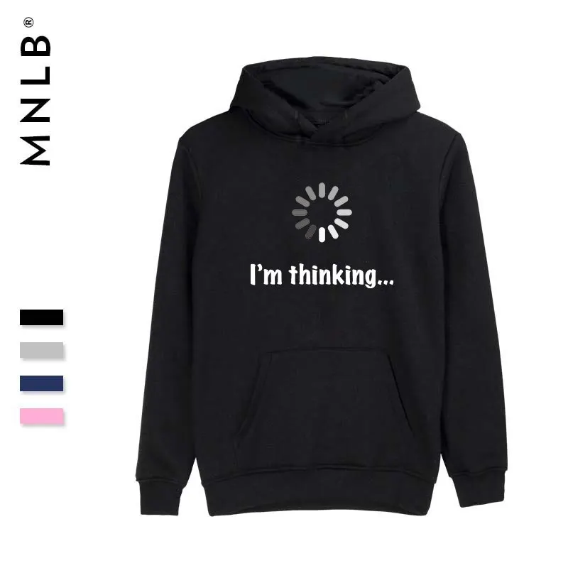 QJM I'm Thinking мужские толстовки с капюшоном длинным рукавом s хип хоп Хлопок Смесь