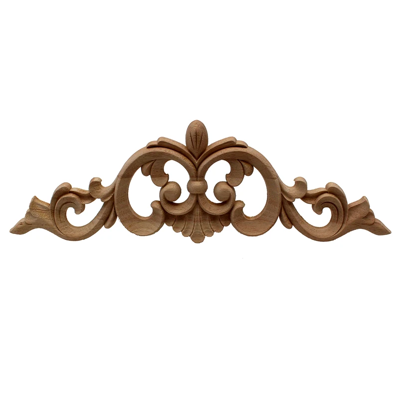 

VZLX Home Wedding Decoration Accessories Furniture Appliques Wood Carving Corner Wooden Decor Frame Wall Door Woodcarving Decal