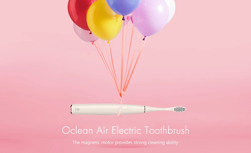 Оригинальная электрическая зубная щетка Oclean Air, перезаряжаемая, Соник, международная версия приложения, контроль, 2 насадки для щетки, 1 настенный