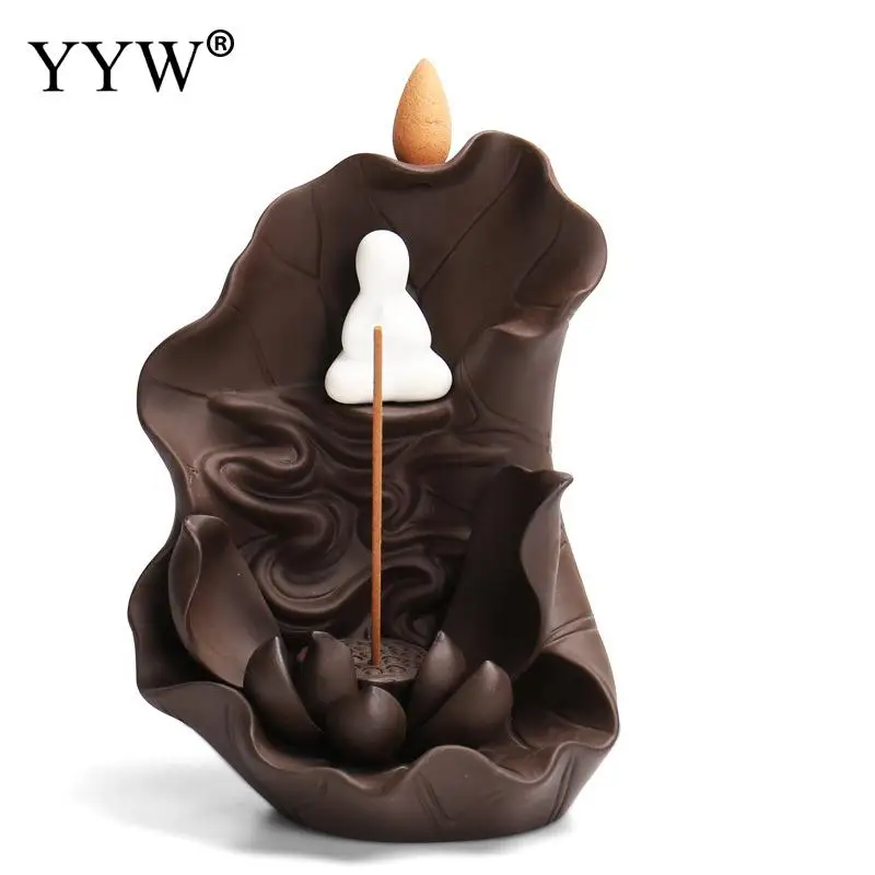 

Incense Stick Holder Waterfall Backflow Incense Burner Little Man With +10pcs Cones Stick Holder Censer Aroma Smoke Home Decor