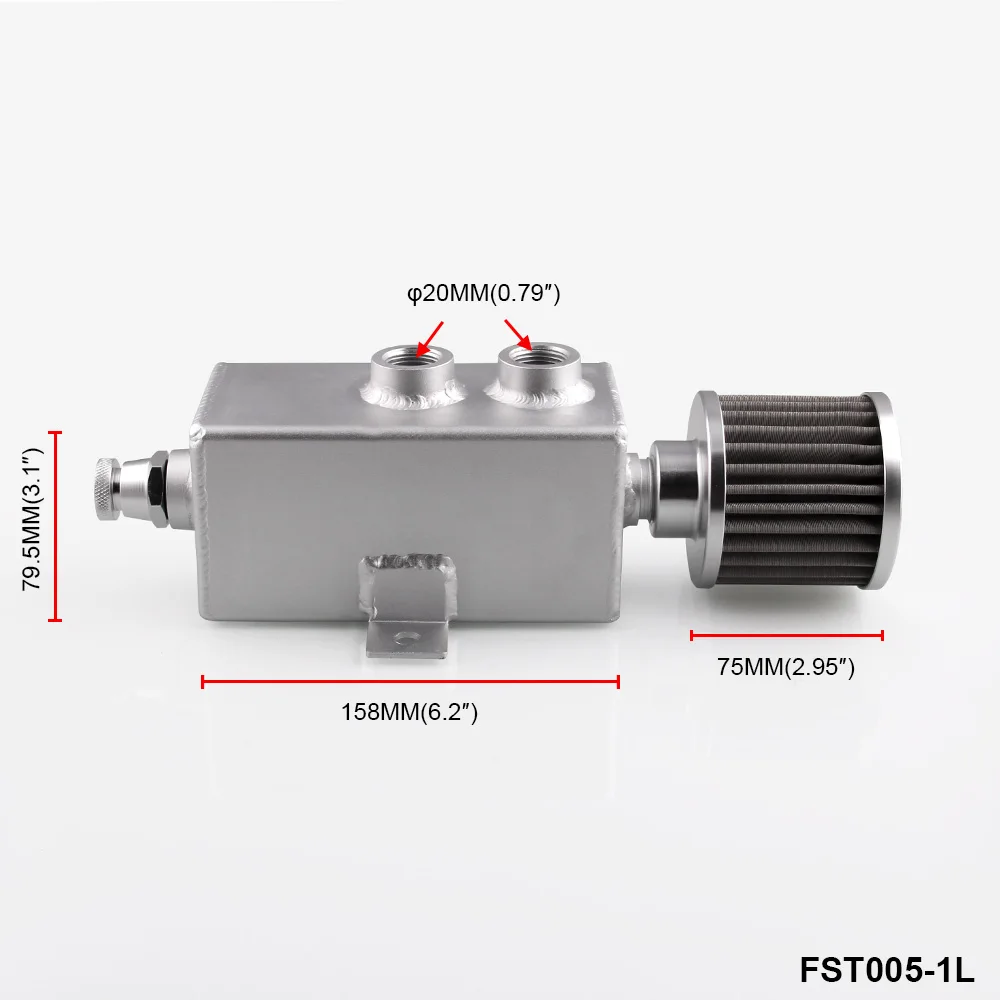 1L и 2L алюминиевый масляный бак с дыхательным сливным краном 2LT baffle RYANSTAR |