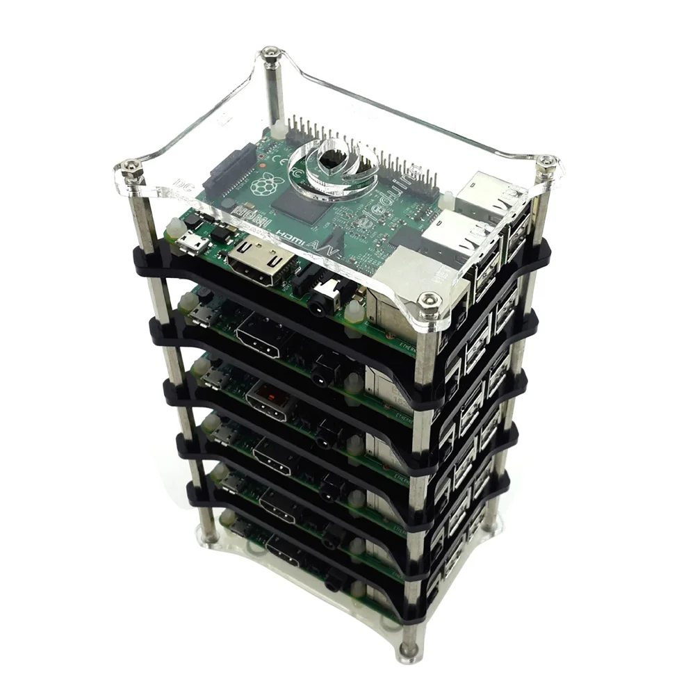 Raspberry Pi 3 Model B + 6-слойный прозрачный чехол с поддержкой 2B/B +/B/A | Компьютеры и офис
