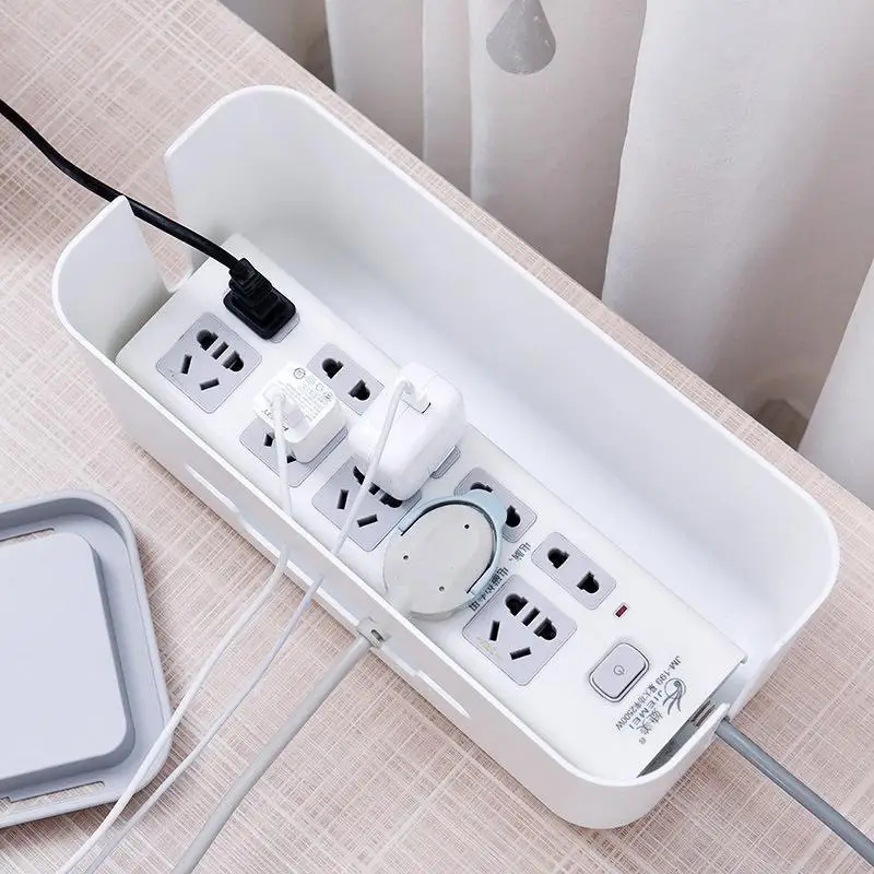 Беспроводная Wifi коробка маршрутизатора деревянная-пластиковая настенная пластиковая коробка для хранения кабеля чехол прокладка Питания Провод управление розетка аккуратный Органайзер штекер