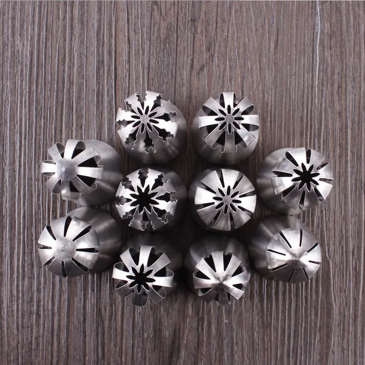 10PCS Russian Sphere Ball Piping Tips Stainless Steel Icing Nozzle Pastry Cupcake Baking Shape Cream 5632 |