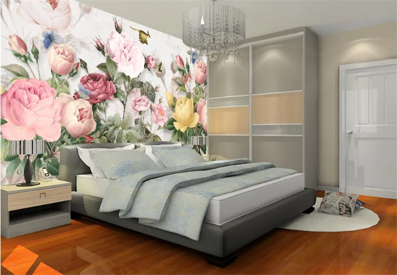 3d фотообои на заказ Настенные обои Европейский Винтаж ручная роспись цветы
