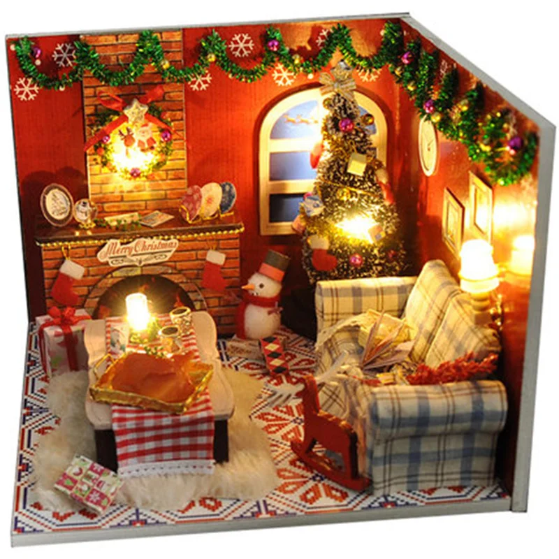 WINCO кукольный дом Миниатюрный DIY кукольный домик с мебелью мини деревянный дом рождественский дом игрушки для детей Лучший подарок на день рождения