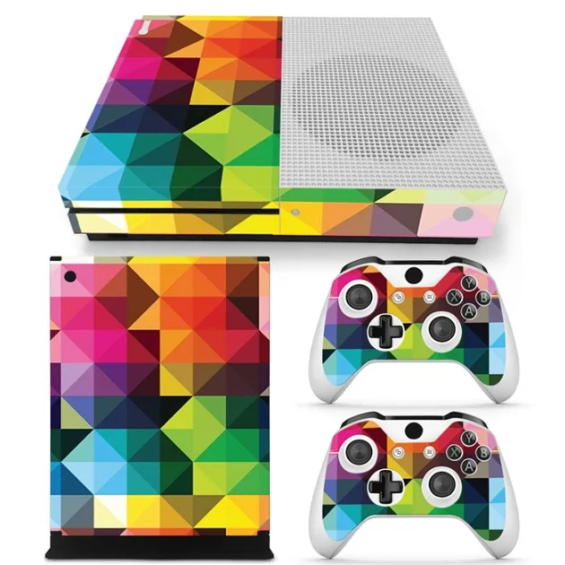 Красочные Съемный Виниловые наклейки кожи для Xbox One S консоли+ 2 шт. контроллер Cover всего тела