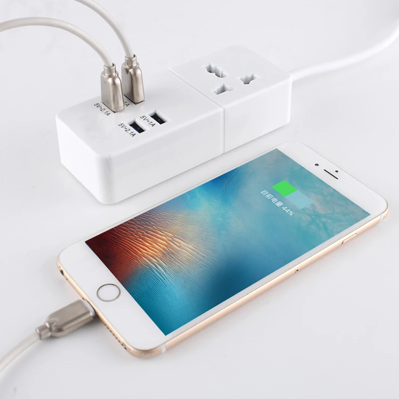 Быстрая зарядка 4 порта настенная розетка универсальная USB лента питания