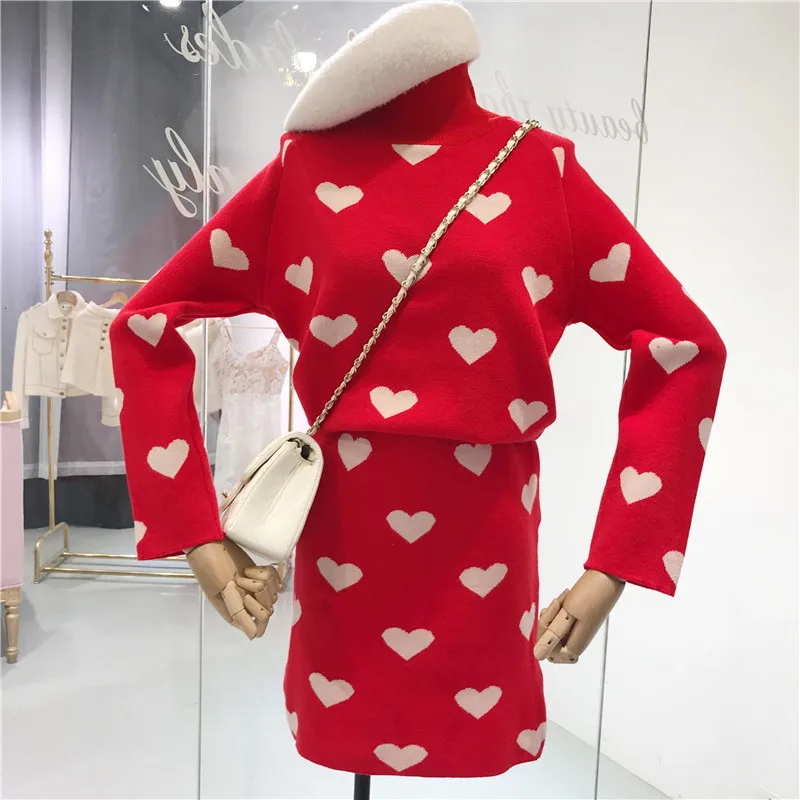 ALPHALMODA осенне зимняя женская одежда с длинным рукавом Водолазка принтом сердца