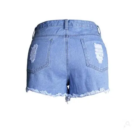 2017 женские летние рваные с высокой талией Джинсовые шорты керлинг джинсовые