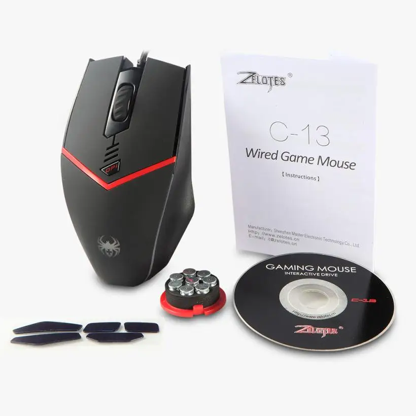 ZELOTES мышь s C-13 Проводная игровая оптическая USB 3200 dpi светодиодный светильник компьютер 18May21 Прямая поставка F