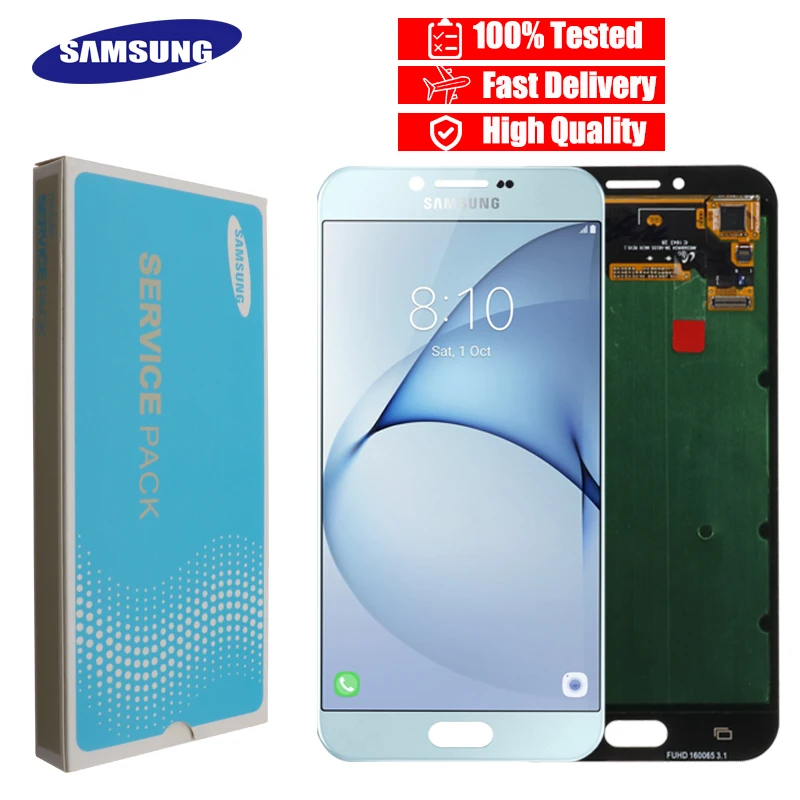Оригинальный 5 7 ''Супер AMOLED для Samsung Galaxy A8 2016 ЖК сенсорный экран дигитайзер SAMSUNG