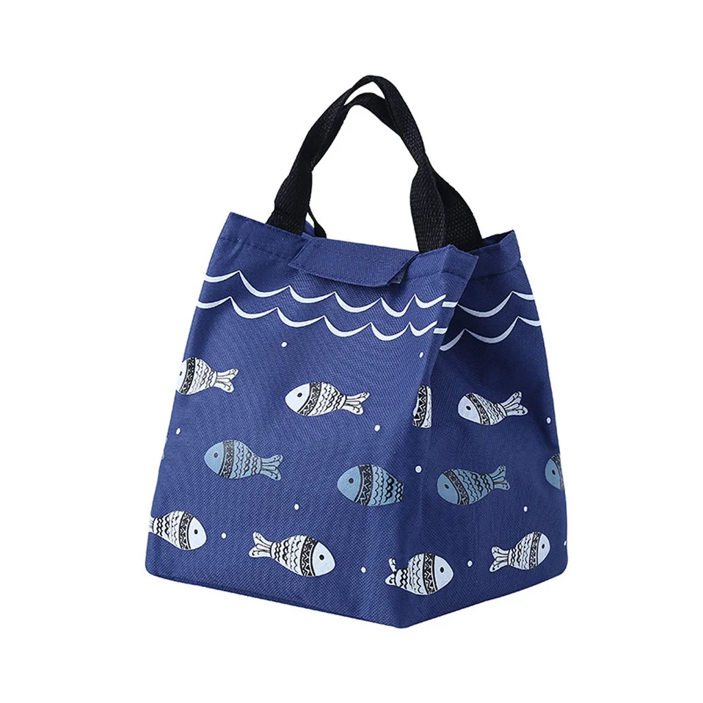 Waterproof lunch bag for women kids men refrigerator lunch bag canvas bag portable insulation bag - Цвет: Multicolor