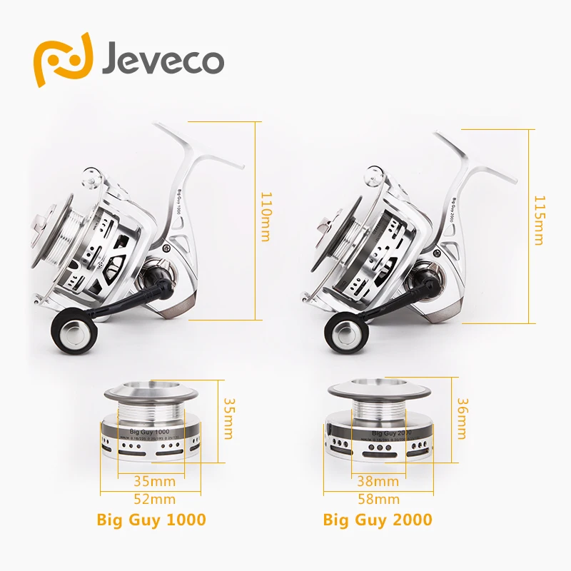 Jeveco BigGuy спиннинговая Рыболовная катушка для длительного литья рыболовная 5 5: 1 6 +