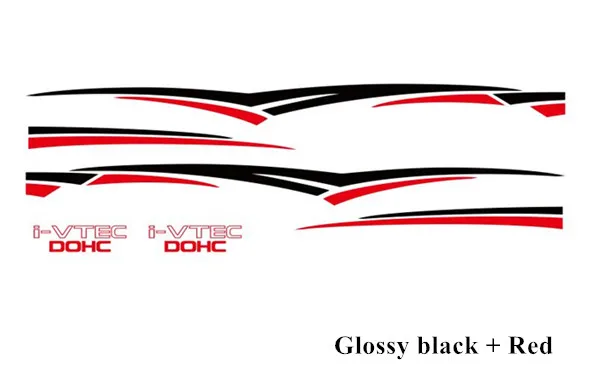 Glossy black-red Автомобильный Стайлинг, поясные линии, полоски, авто наклейки на дверь для тела Honda CIVIC Coupe, индивидуальная Спортивная виниловая наклейка, внешние аксессуары - Название цвета: Glossy black-red