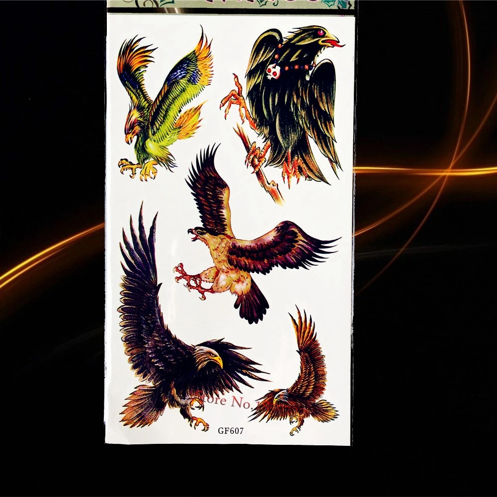 Злобный череп голова кости демон временная татуировка наклейка для мужчин и