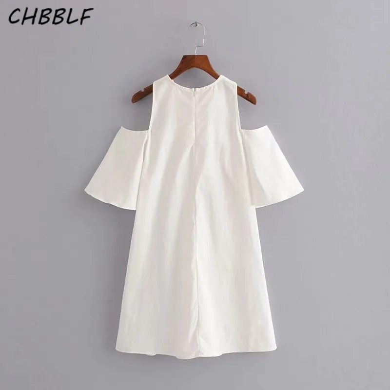 CHBBLF милое платье с рукавом бабочкой летнее Мини белое vestido HJH1510|Женские платья| |