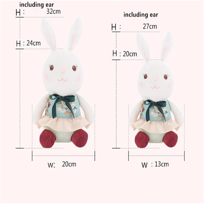 

32x20cm Plush Rabbit Toy Metoo Doll Soft Stuffed Animal Bunny Rabbit Toy Baby Toy for Kid Gift