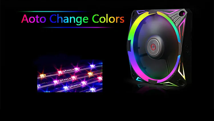 12 см авто-RGB вентилятор без контроллера 4PIN использовать для радиатора чехол для компьютера Размер вентилятора 120 мм автоматическое изменение цвета крутая система - Цвет лезвия: 1pcs Fan