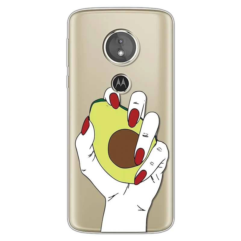 shouznyg Забавный прозрачный чехол авокадо для Motorola Moto G7 power C E4 E5 G4 G5 G5S G6 Plus G3 G4 G6 Z Z2 Z3 E5 G7 Play Go One мягкий чехол-накладка - Цвет: shouznyg