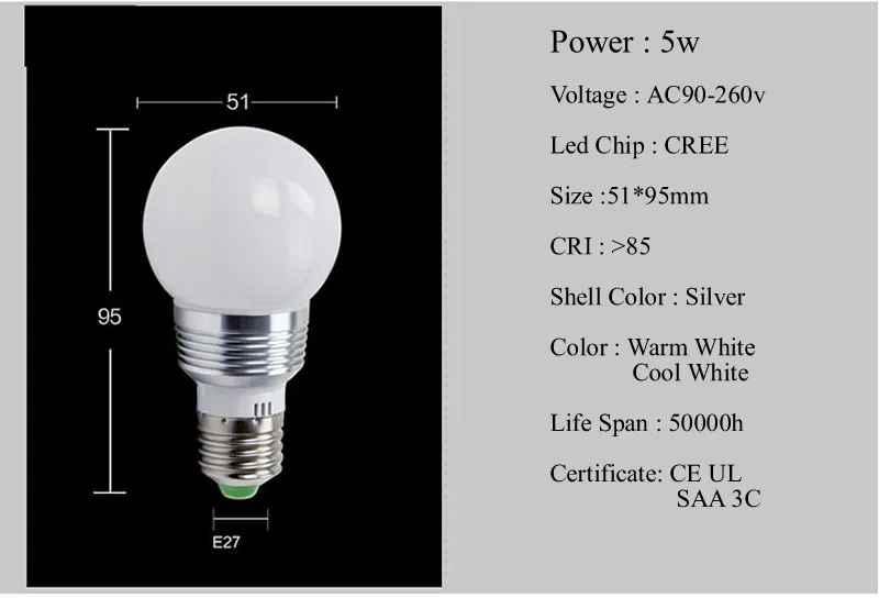 Оптовая Продажа E27 GU10 LED RGB лампа AC90V 260V 5W прожектор Освещение + ИК пульт