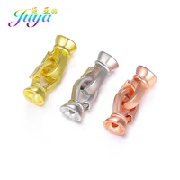 juya diy simple design 2 hooks fastener connector locket clasps accessories for beadwork natural stone bead pearl jewelry making
