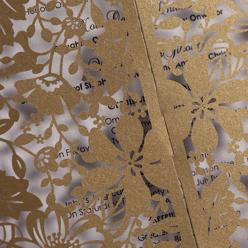 Персонализированные лазерная резка выдалбливают Свадебные Приглашения Карты