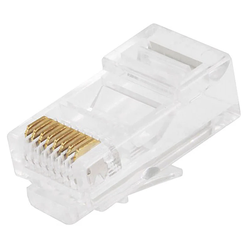 100 шт Высокое качество RJ45 кристалл сети позолоченный адаптер головки QJY99