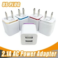 us plugs new high quality 2a color edge 2 dual usb travel home little small wall charger for iphone cube ipad samsung 500pcslot